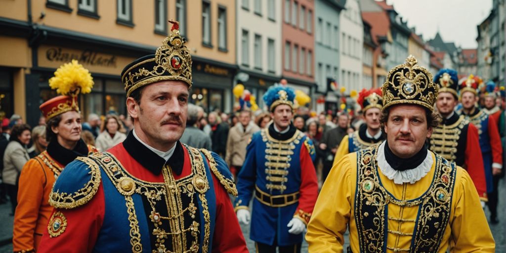 Heidelberg Fasnacht parade with vibrant costumes and floats.